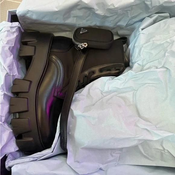 Women's Black Monolith Combat Boots - Picture 5 of 16